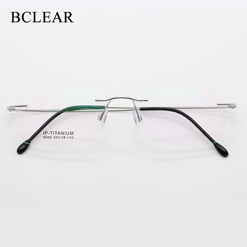 BCLEAR Randloze Brilmontuur Mannen Bijziendheid Optische Brillen Frame Mannelijke Clear Luxuyr Merk High End Koreaanse Bril