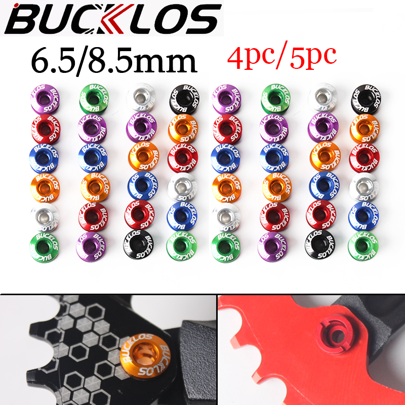 BUCKLOS 4 шт. 5 шт. болты для цепного кольца 6,5 мм 8,5 мм винты для велосипедного колеса пластина велосипеда из алюминиевого сплава винт для одиночного/двойного коленчатого вала