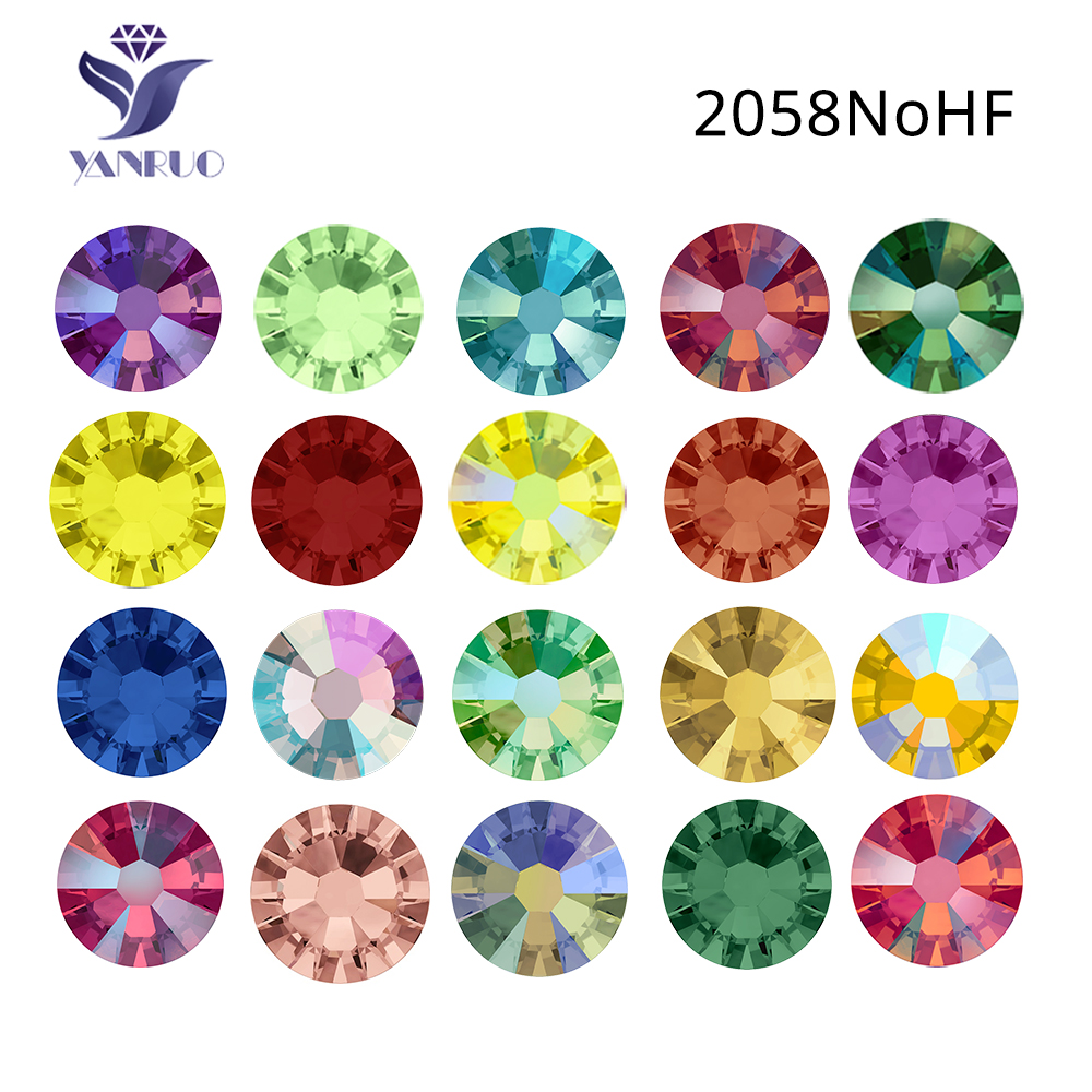 Arte das unhas multi-coloridas pedras não hotfix, cola em cristais strass, pedras flatback, acessórios DIY, NoHF, 2058