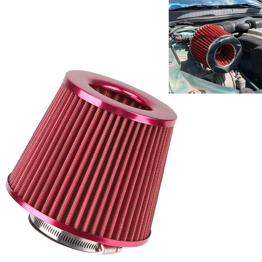 Kit de inducción de filtros de aire para coche, 76MM, 3 pulgadas, cono de malla de potencia deportiva, accesorios universales para coche, filtro de entrada de aire frío de alto flujo