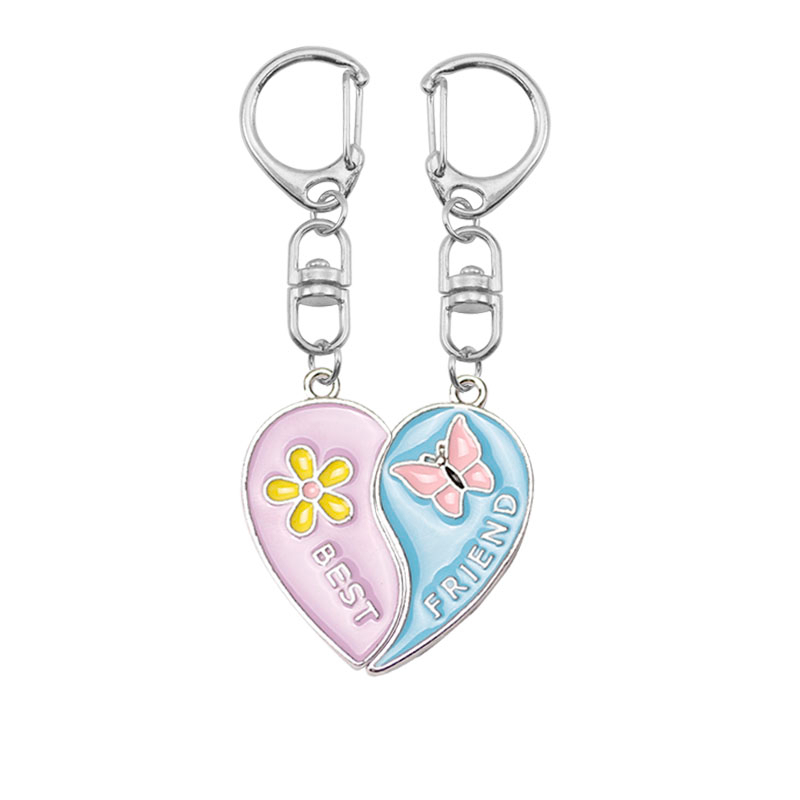 Meilleur ami porte-clés petite fleur papillon pendentif sac à dos porte-clés hommes et femmes étudiants BFF pendentif d'amitié bijoux
