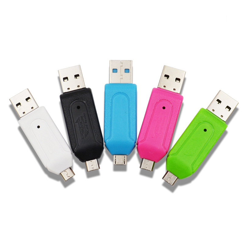NEW Micro USB & USB 2 in 1 OTG Card Reader High-speed USB2.0 Universal OTG TF/SD for Android Computer Extension Headers