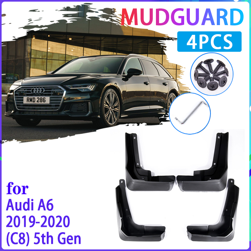 4 PCS Car Mud Flaps for Audi A6 Saloon S-Line Sport C8 2019~2020 Mudguard Splash Guards Fender Mudflaps Auto Accessories