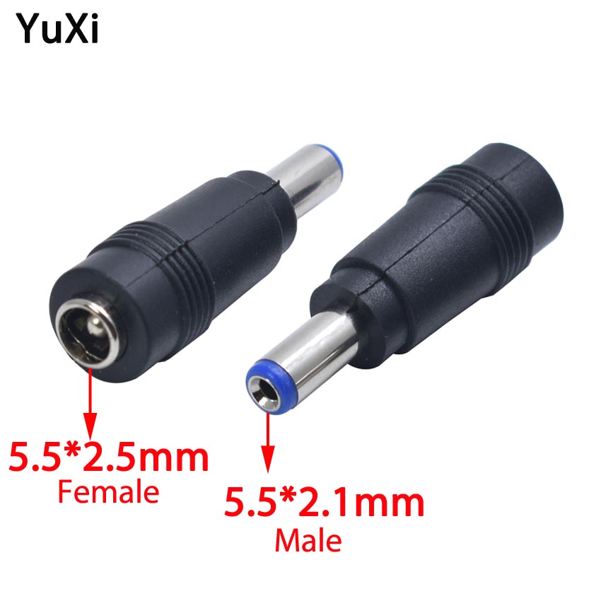 Adaptateur de connecteur d'alimentation CC 1 pièce, 5,5*2,5 / 2,1 mm femelle vers 5,5*2,1 / 2,5 mm mâle, convertisseur de charge pour ordinateur portable 5,5*2,1 vers 5,5*2,5