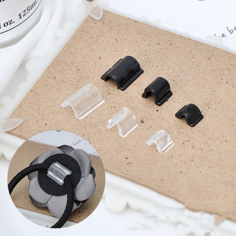 100 Uds. Conector de cabujones de Base de banda de lazo de goma para costura DIY, horquilla elástica para el pelo, accesorios de joyería, suministros