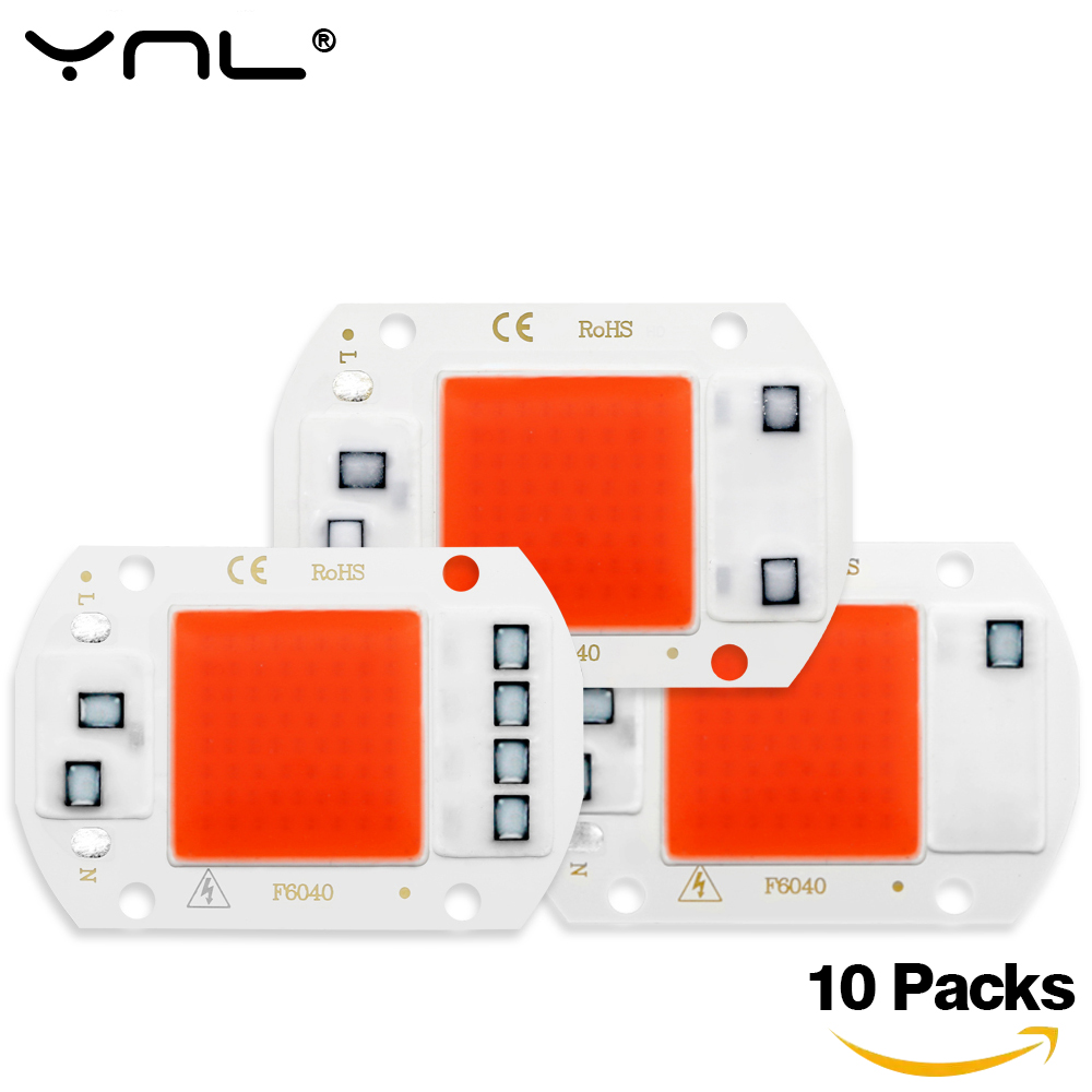 10 stücke COB Chip LED Wachsen Licht Phyto Lampe AC 220V 110V 50W 30W 20W volle Spektrum Keine notwendigkeit fahrer Für Wachstum Blume Sämling Anlage