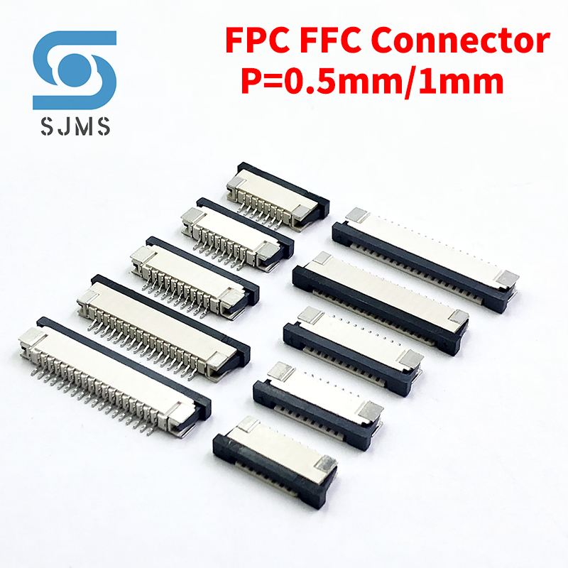10PCS 0,5mm 1,0mm FPC FFC Stecker Flachkabel PCB Anschlüsse SMT ZIF 4 5 6 7 8 10 12 18 20 26 28 30 32 36 40 50 54 60P P