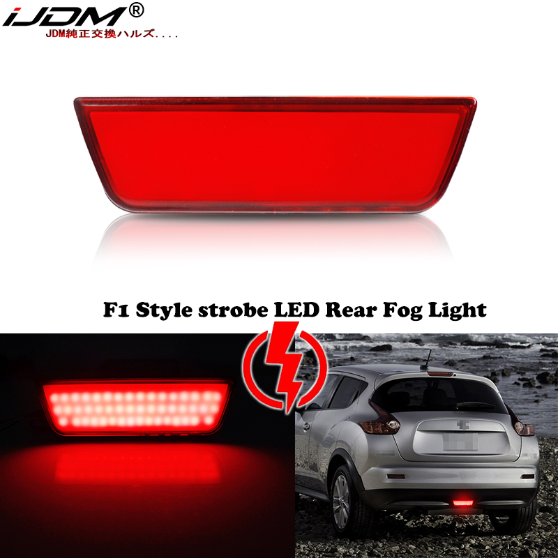 iJDM 3e LED Achter F1 Stijl stroboscoop LED Mistachterlicht Kit Voor Nissan Juke Rogue Murano LED Mistachter, Staart/Rem 12V Rood