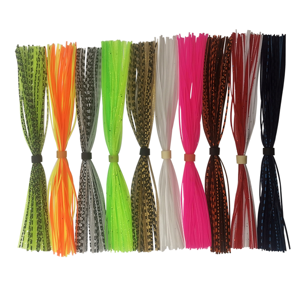 5 pièces/lot 44 brins/lot jupes en silicone leurre de pêche accessoires de pêche jupe en caoutchouc de soie matériel de liaison Buzzbaits Spinner