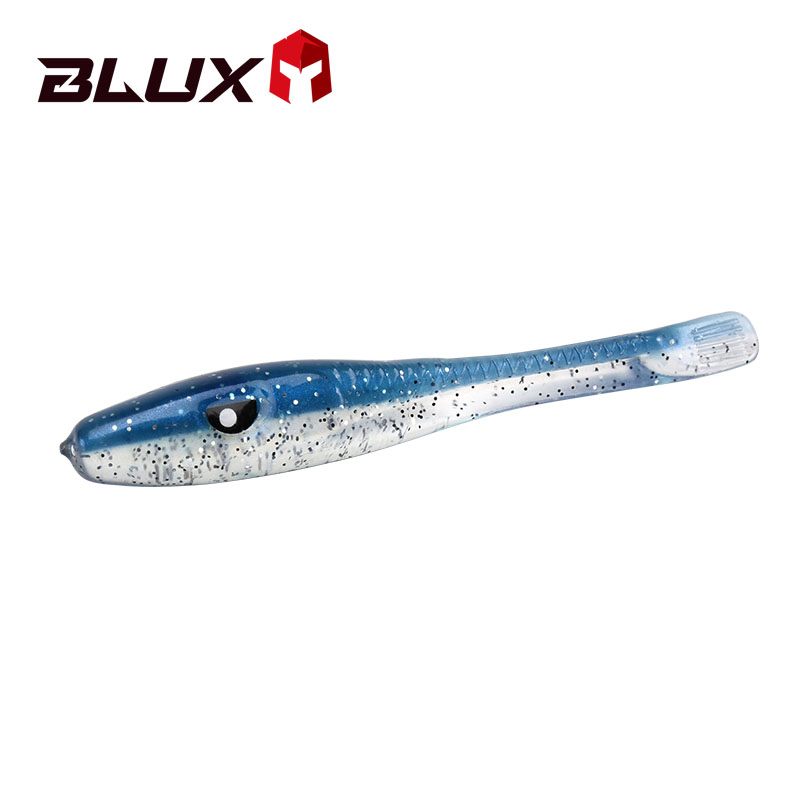 BLUX Crazy Eel 80mm 8 stks/zak Zachte Vissen Lokken Zeebaars Kunstaas Siliconen Worm Elft Needfish Zoutwater Bass visgerei