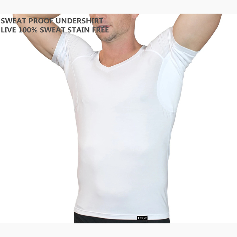 WESPROJECT-Camisa Masculina Lancin Modal Sweatproof Anti T, Contra Suor nas axilas, Camiseta Slim Fit com Decote em V
