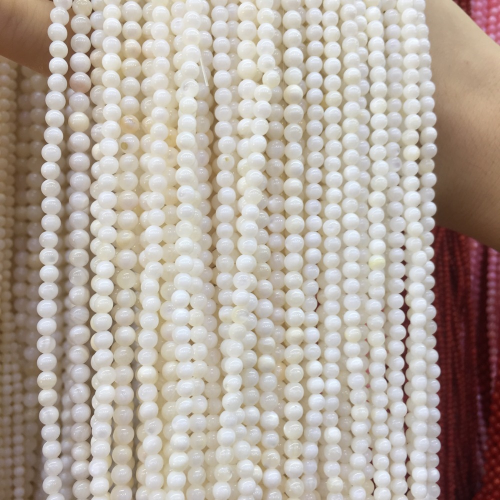 Atacado concha natural frisada branca forma redonda artesanato contas soltas para fazer jóias diy pulseira colar acessórios