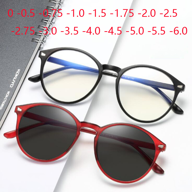 Montature per occhiali da vista con finitura anti-uv con lenti miopia per donna uomo occhiali da vista fotocromatici da sole grado oculo -1.0 to-6.0