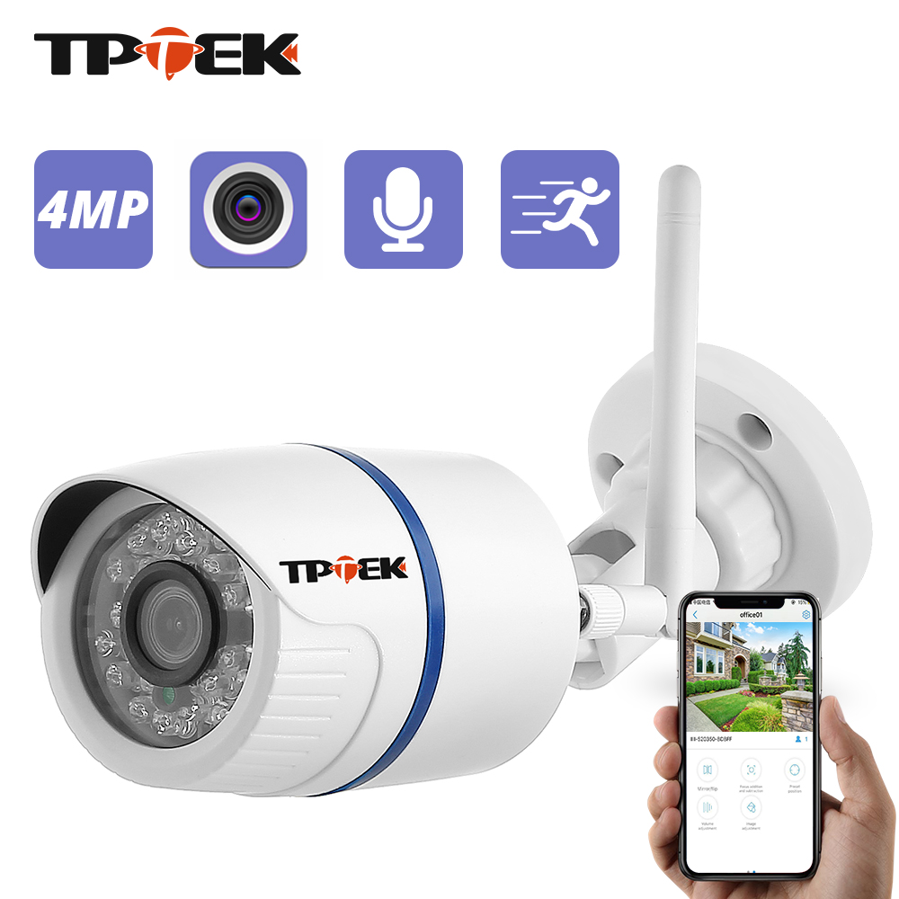 Caméra de Surveillance Bullet extérieure IP WiFi HD 4MP/1080P, dispositif de sécurité sans fil, étanche