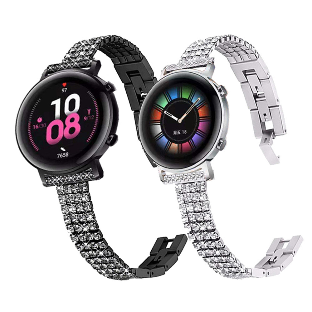 Gelang Berlian 20Mm 22Mm untuk Jam Tangan Huawei GT 2 3 Pro 42Mm 46Mm Tali Untuk Honor GS Pro / ES Gelang Perhiasan Wanita Ajaib Gelang Jam