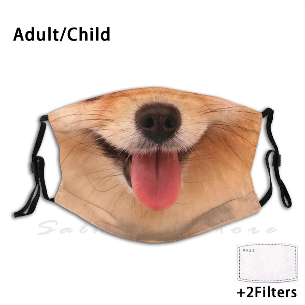 ตลก Pomeranian Dog Face พิมพ์ล้างทำความสะอาดได้ Anti Dust Mouth หน้ากากตลก Pomeranian สุนัขหน้ากากปิดหน้า Pomeranian Face Pomeranian