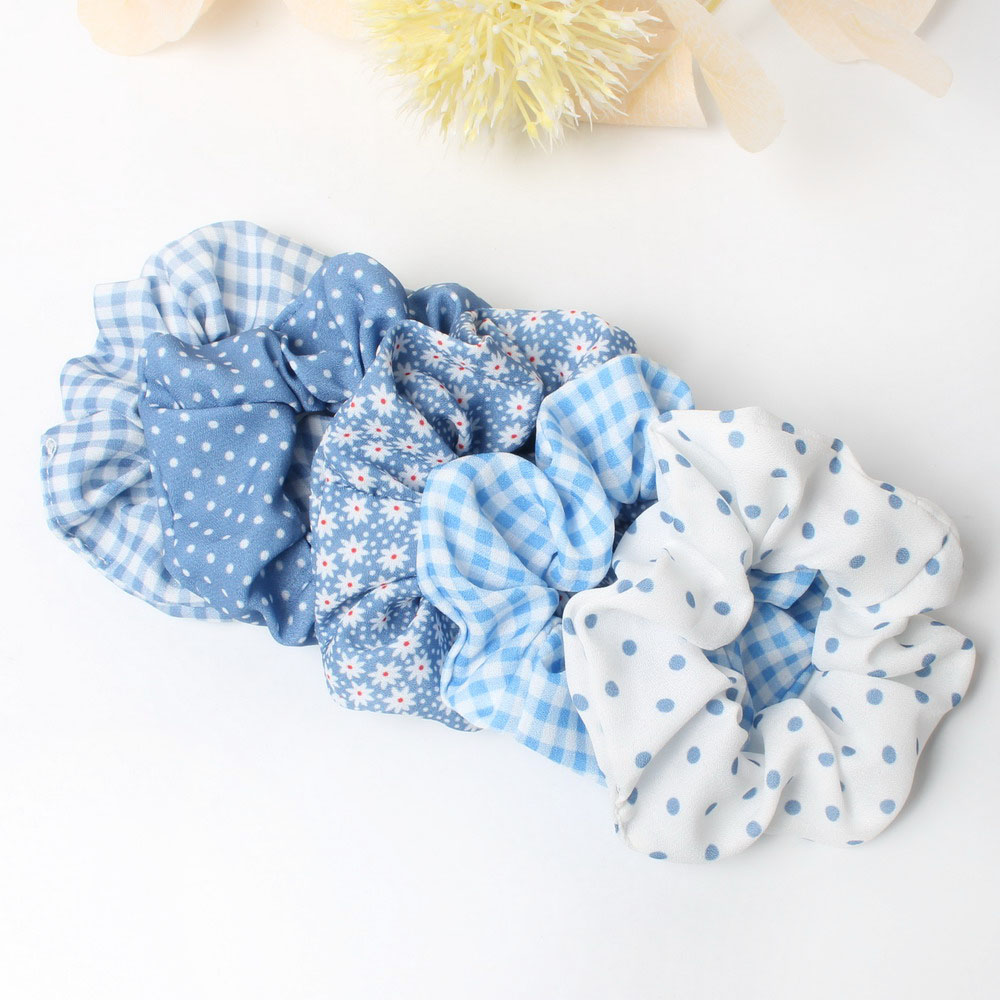 Ensemble de chouchous pour cheveux, 5 paquets, bandes élastiques simples et basiques, support queue de cheval, rayures à pois, cravate pour filles et femmes