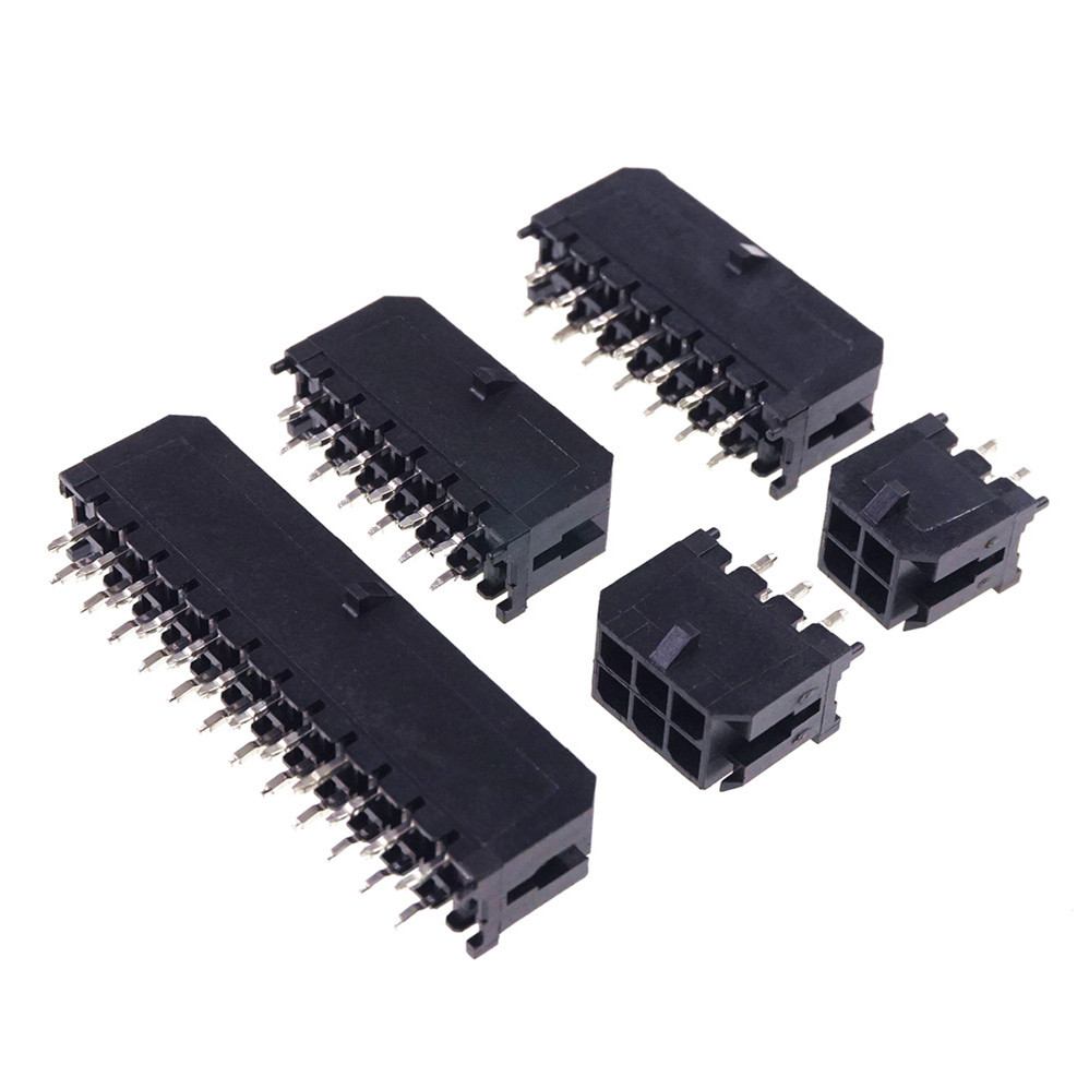 Pin de cabezal macho PCB, agujero pasante Vertical, 2, 4, 6, 8, 10, 12, 14, 16, 18, 20, 24 circuitos, cruce Molex 43045, Micro-Fit 3,0mm, fila Dual