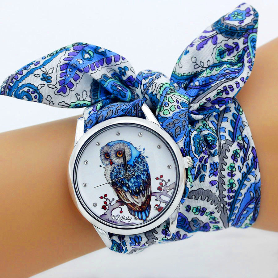 Shsby, nuevo reloj de pulsera de tela para mujer, reloj de vestir a la moda para mujer, reloj de cuarzo plateado de alta calidad, reloj dulce para niñas, reloj de tela