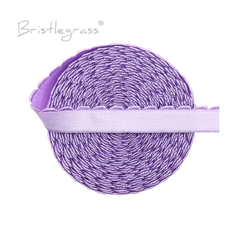 BRISTLEGRASS 2 5 10 Yard Nylon Picot BH-band Elastieken Bands 5/8 "15mm Glanzende Pluche Schouderbanden Hoofdband Lingerie Naaien Trim