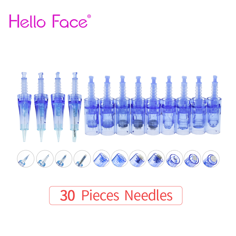 Dr. Stift Ultima A6 Patrone 30PCS A6 Tipps Für Derma Stift Tattoo Nadel MTS Mikronadel Bajonett 9 12 24 36 Pin Nano Patrone