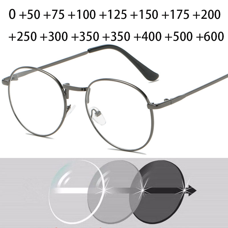 Occhiali da lettura retrò Uomini e donne Designer di marca Occhiali ottici rotondi Occhiali in metallo di tendenza +50 +75 +100 +150 +200 +300 a +600