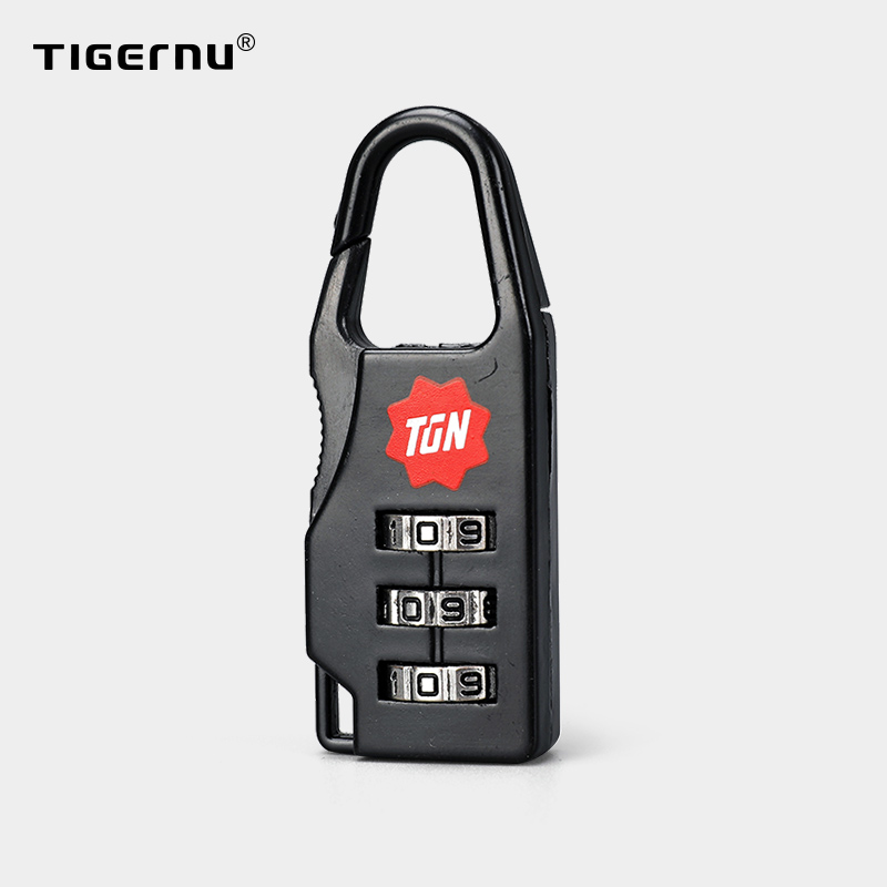 Tigernu candado de código de combinación pequeña conveniente, candado de bloqueo de número negro, candado de equipaje para bolsa con cremallera, mochila, bolsa de viaje