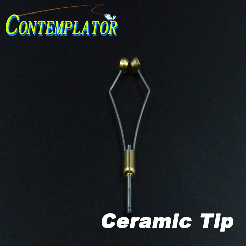 Contemplation 1Pc Ujung Keramik Tapered Kaki Stainless Steel Fly Mengikat Bobbin Holder Menghindari Melanggar Benang Tahan Lama Memancing Alat