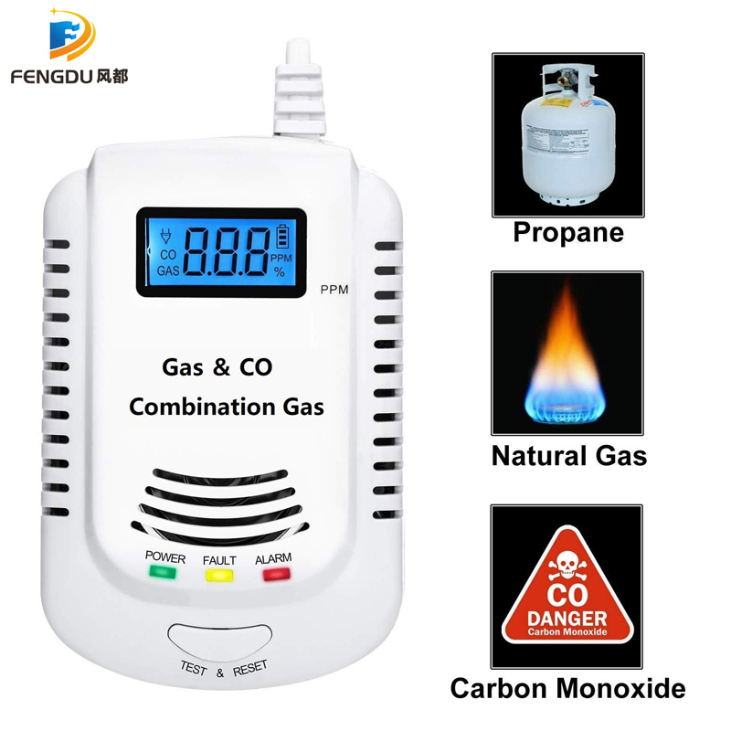 新到着 2in1 lpg 結合 Co & ガス検知器圧力センサーアラーム、マルチガス漏れ検知器、CO ガス検知器