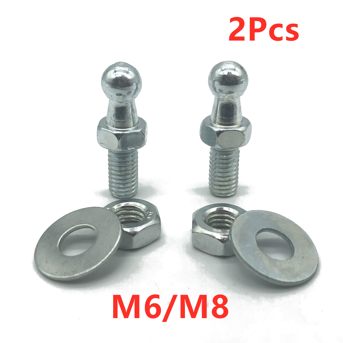 2x10mm M8 M6 capó de arranque Universal conector de extremo de puntal de Gas perno de tornillo de bola con tuerca de junta para soportes de elevación de resorte