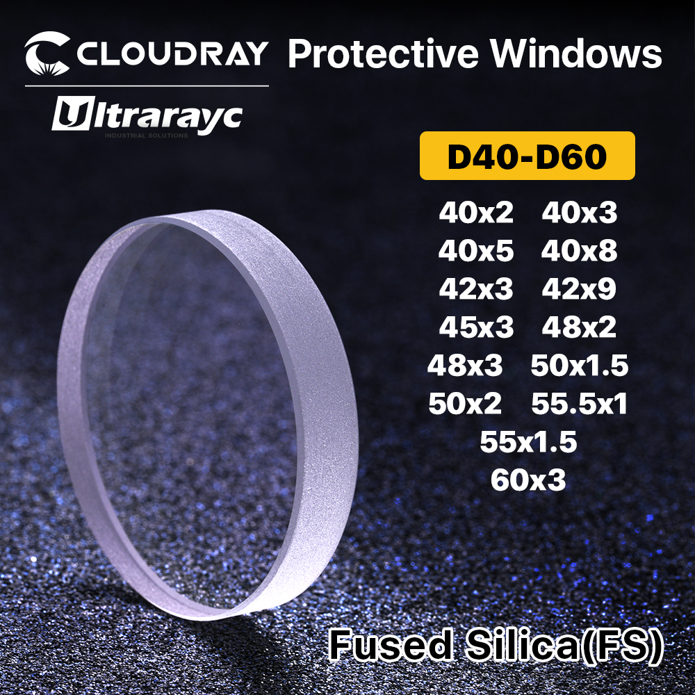 Ultraarayc laserowe okna ochronne D40-D60mm krzemionka topiona kwarcowa do lasera światłowodowego 1064nm