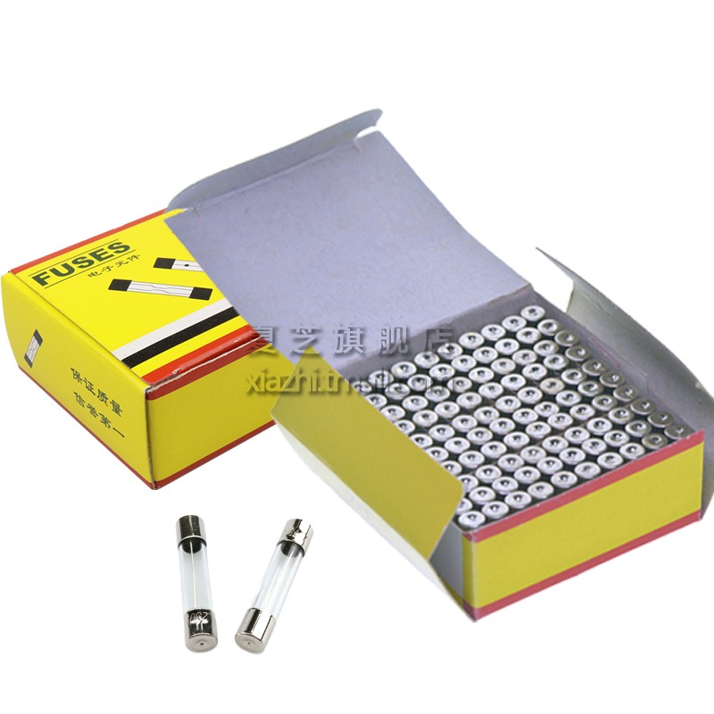 100個5*20 0.2A 0.25A 0.3A 0.5A 1A 1.5A 2A 2.5A 3A 3.15A 4A 5A 6A 7A 8A 10A 15A 20A 25A 30Aガラスヒューズ高速ヒューズ5x20mm