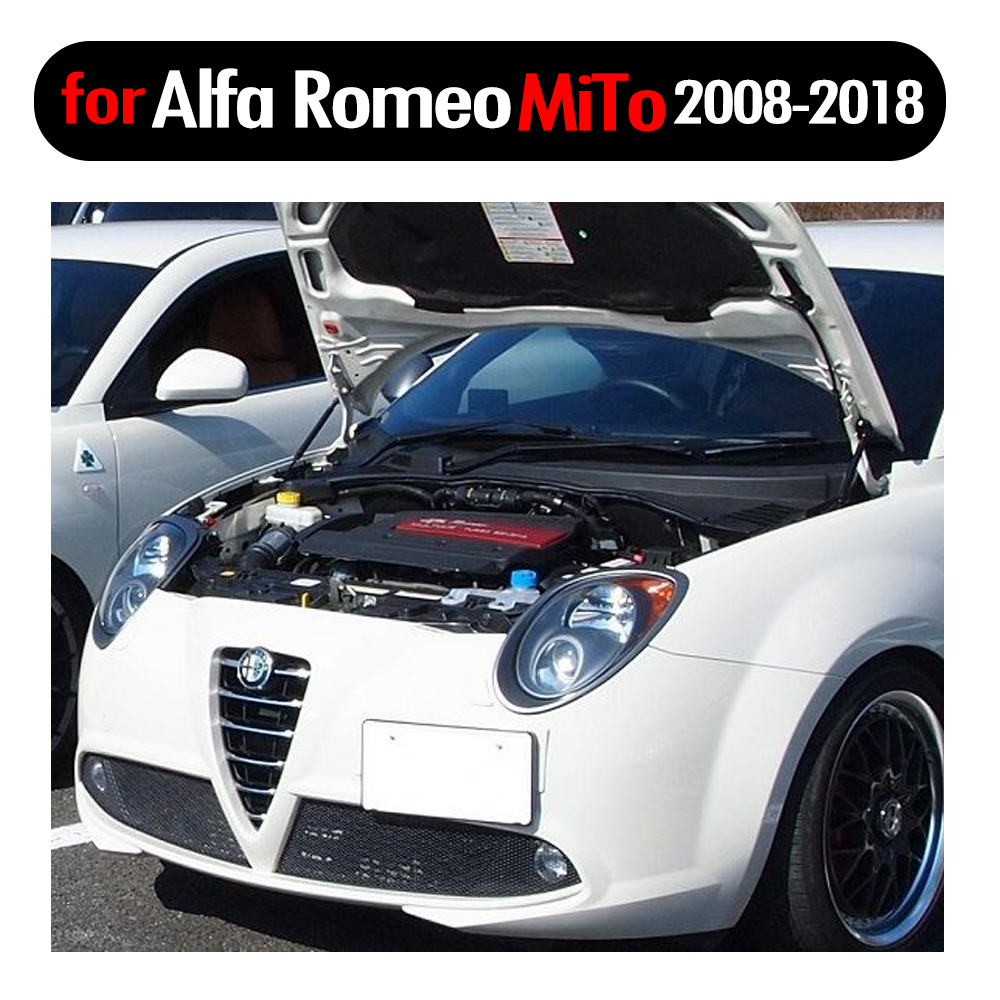 Untuk Alfa Romeo MiTo 2008-2018 Depan Bonnet Hood Mengubah Gas Struts Serat Karbon Musim Semi Damper Lift Penopang Absorber