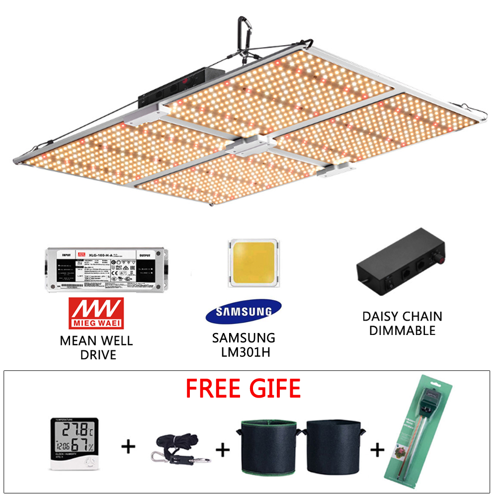 Samsung LM301H Quantum Led Grow Light Placa de alumínio Espectro completo 3500K / 5000K Com corrente de margarida IP65 impermeável lâmpada de cultivo interno Driver Meanwell