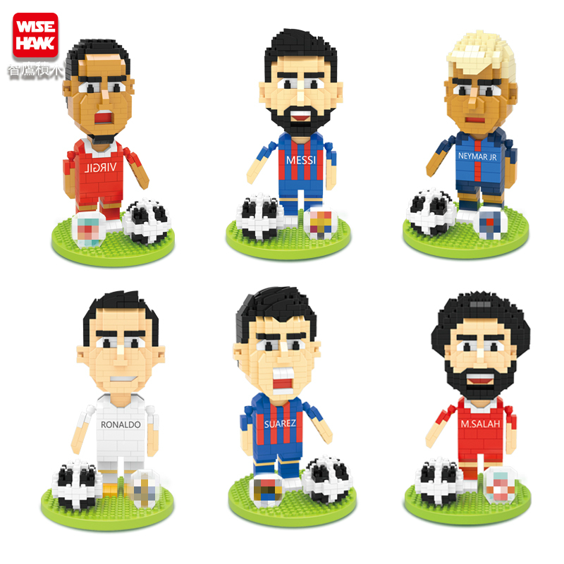 サッカー選手フィギュアミニブロック 3D モデル漫画レンガアニメ DIY マイクロビルディングブロックアクションおもちゃキッズギフトダイヤモンドサイズ