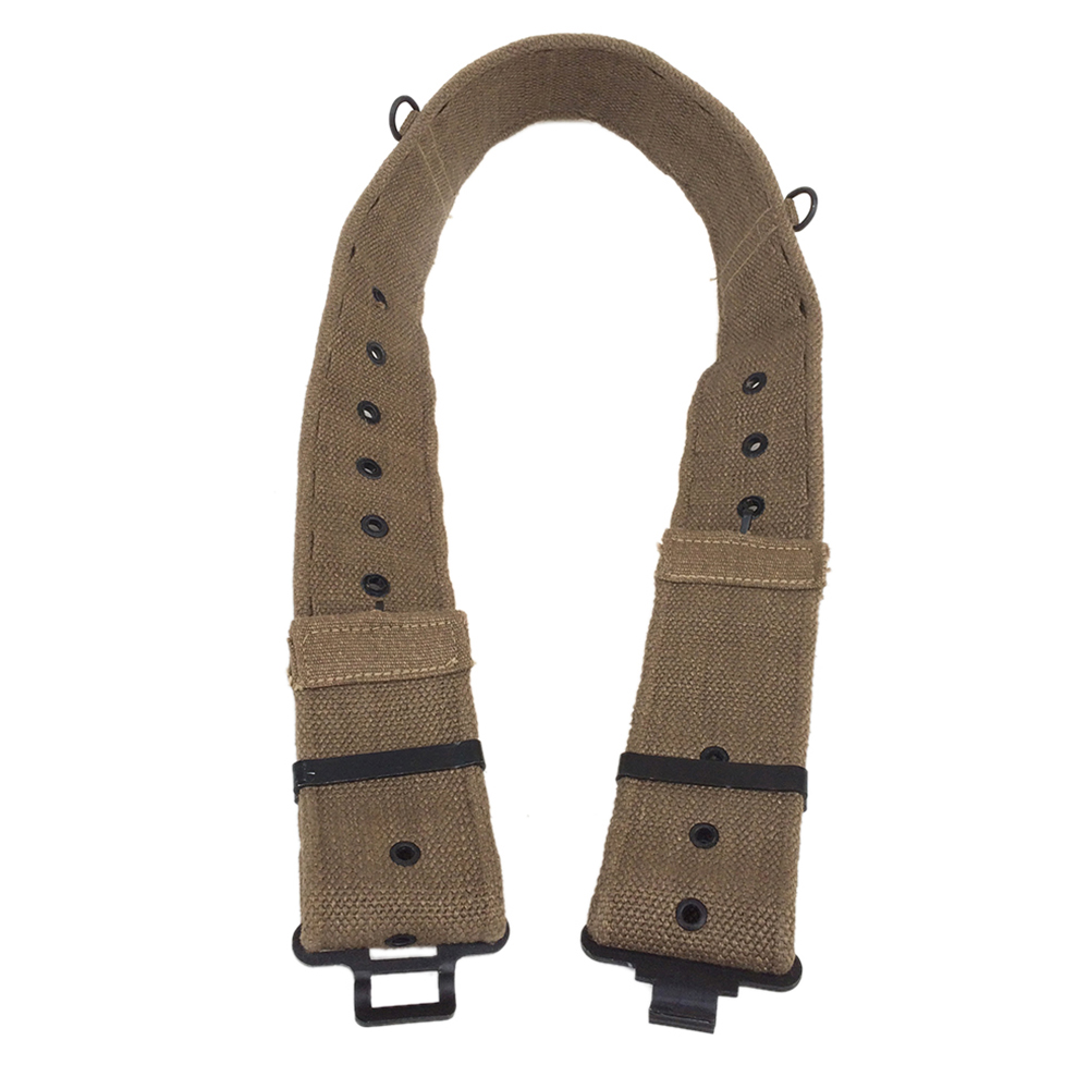 Cinturón del ejército británico WW2 para exteriores, equipo militar de lona, cinturones de seguridad flexibles, color caqui