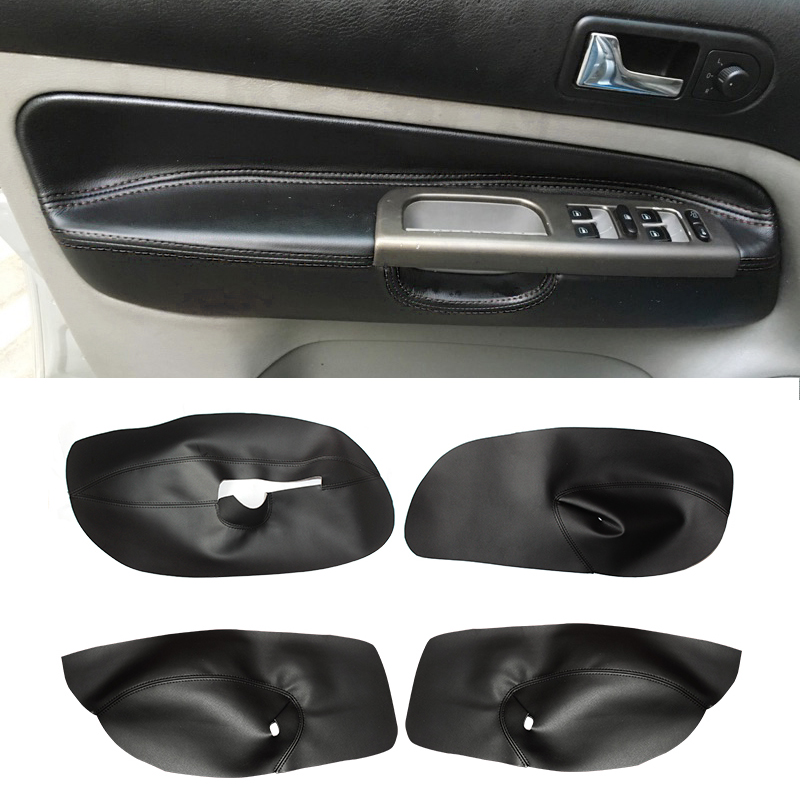 LHD solo 4 puertas de coche para VW Golf 4 MK4 Bora Jetta 1998 - 2001 2002 2003 2004 2005 Panel de reposabrazos de puerta cubierta de cuero embellecedora negra