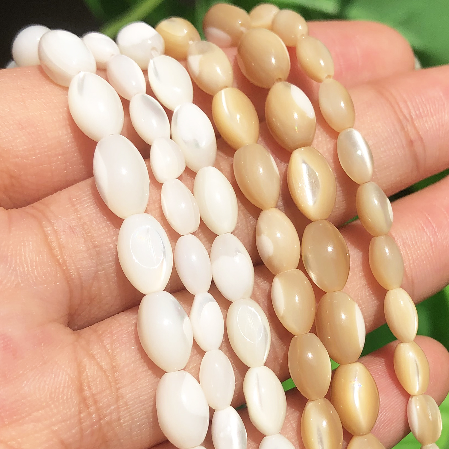 Madreperla naturale Mop Shell Beads forma di riso branelli allentati del distanziatore per la fabbricazione di gioielli accessori per orecchini a bottone braccialetto fai da te