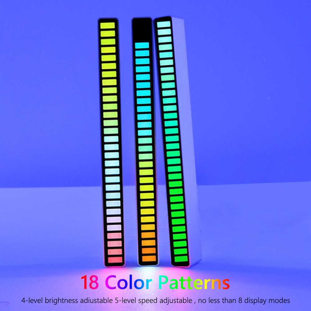 Barra de lámpara de ritmo de música activada por RGB, Control de sonido, LED, barra de luz de atmósfera de coche, barra de lámpara ambiental de música colorida, tira de luz de coche