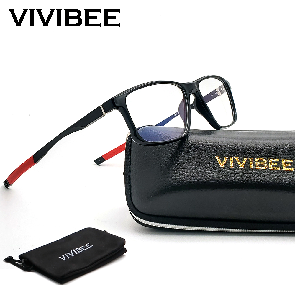 Очки VIVIBEE Sports для мужчин, блокирующие синий свет, для игр, с алюминиевыми дужками, защита от УФ400, от синих лучей, 2026, мужские офисные квадратные очки