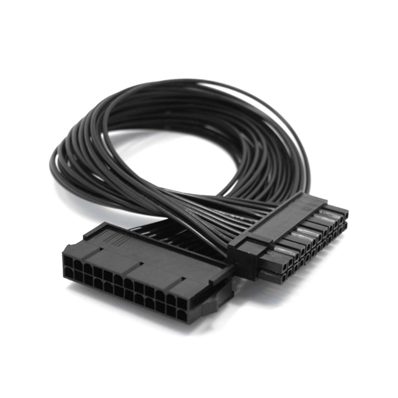 Netzteil netzteil 24 Pin Verlängerung Kabel Splitter für ATX Motherboard, 24Pin zu 24(20 + 4) pin 12 inch/ 30cm Schwarz 24BB