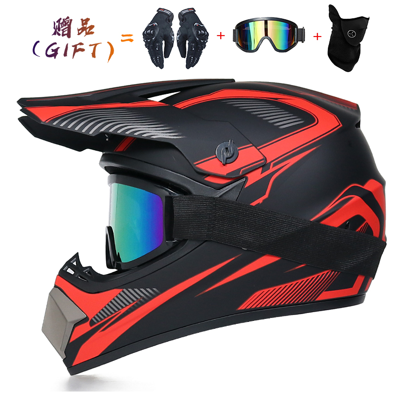 Senden Sie 3-teiliges Geschenk Motorradhelm Kinder Offroad-Helm Fahrrad Downhill AM DH Crosshelm Capacete Motocross Casco