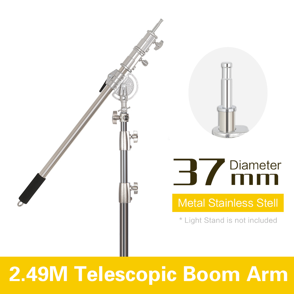 SH 106cm-249cm RVS Kruisarm met Gewichtszak Fotostudio Accessoires Verlengstang Fotostudio Kit Lichtstatief