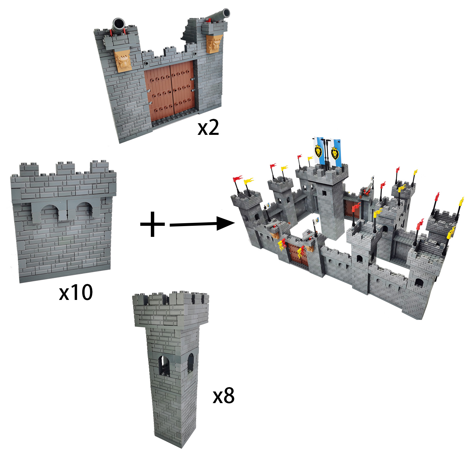 Gebäude Block DIY Festung Festung Hochburg Große Befestigten Burg bildungs Bricks Spielzeug Für Jungen Geschenk