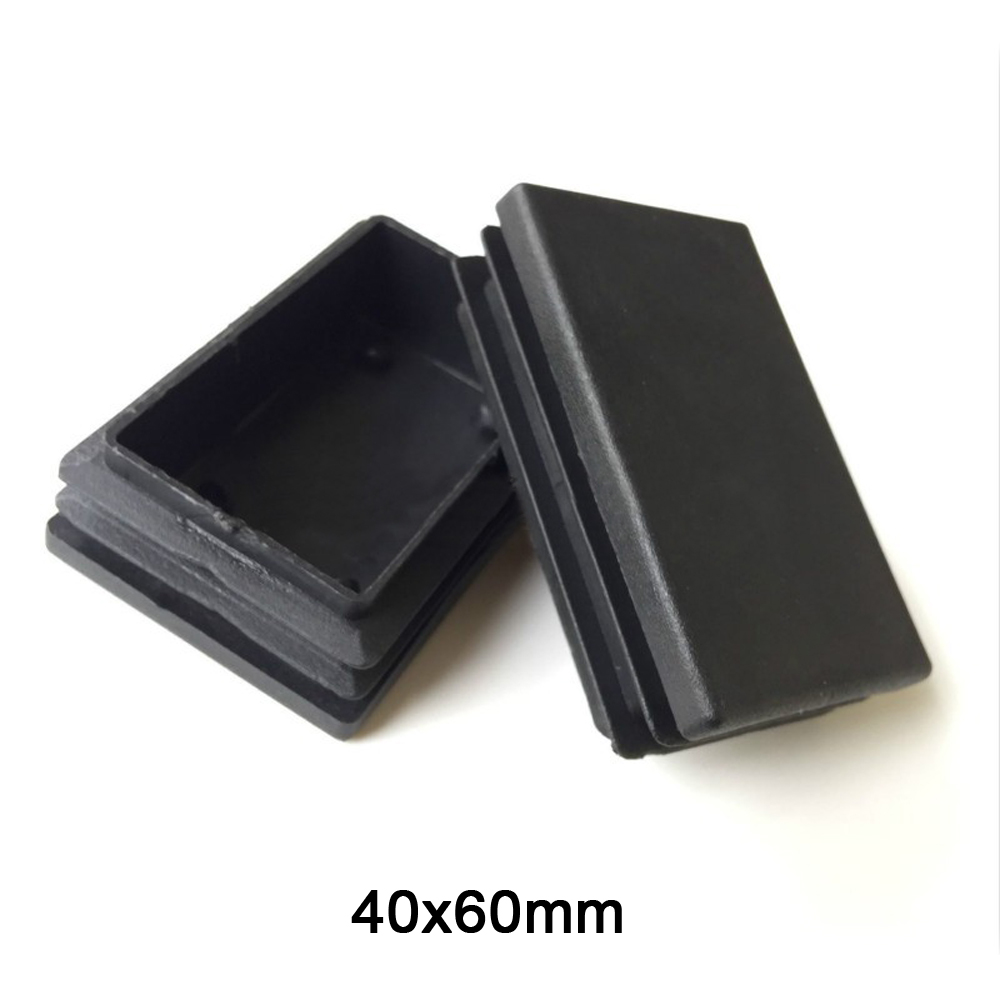 1/2/5/10 Uds. 40x60mm, Tapones Rectangulares de plástico negro, insertos de tubo, tapón