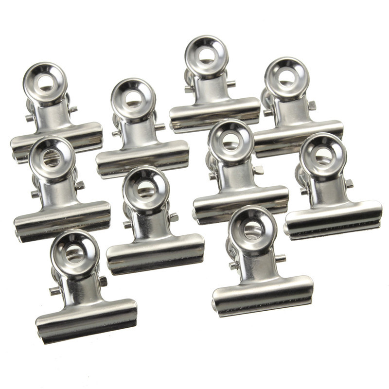 Clips de reliure en métal argenté, 22mm, pour papier et document de bureau, abordables, 10 pièces