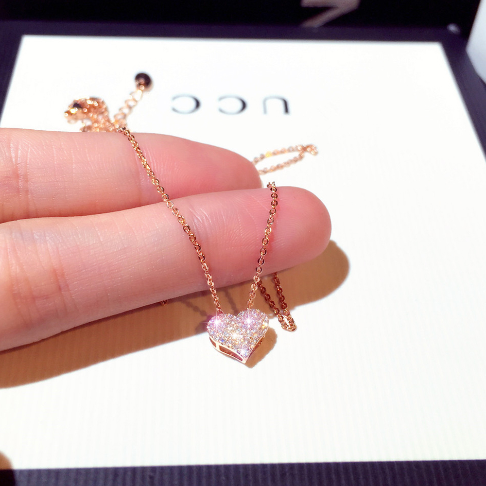 Luxo bling aaa zircon amor coração forma colar de alta qualidade requintado feminino gargantilha casamento nupcial jóias pingente