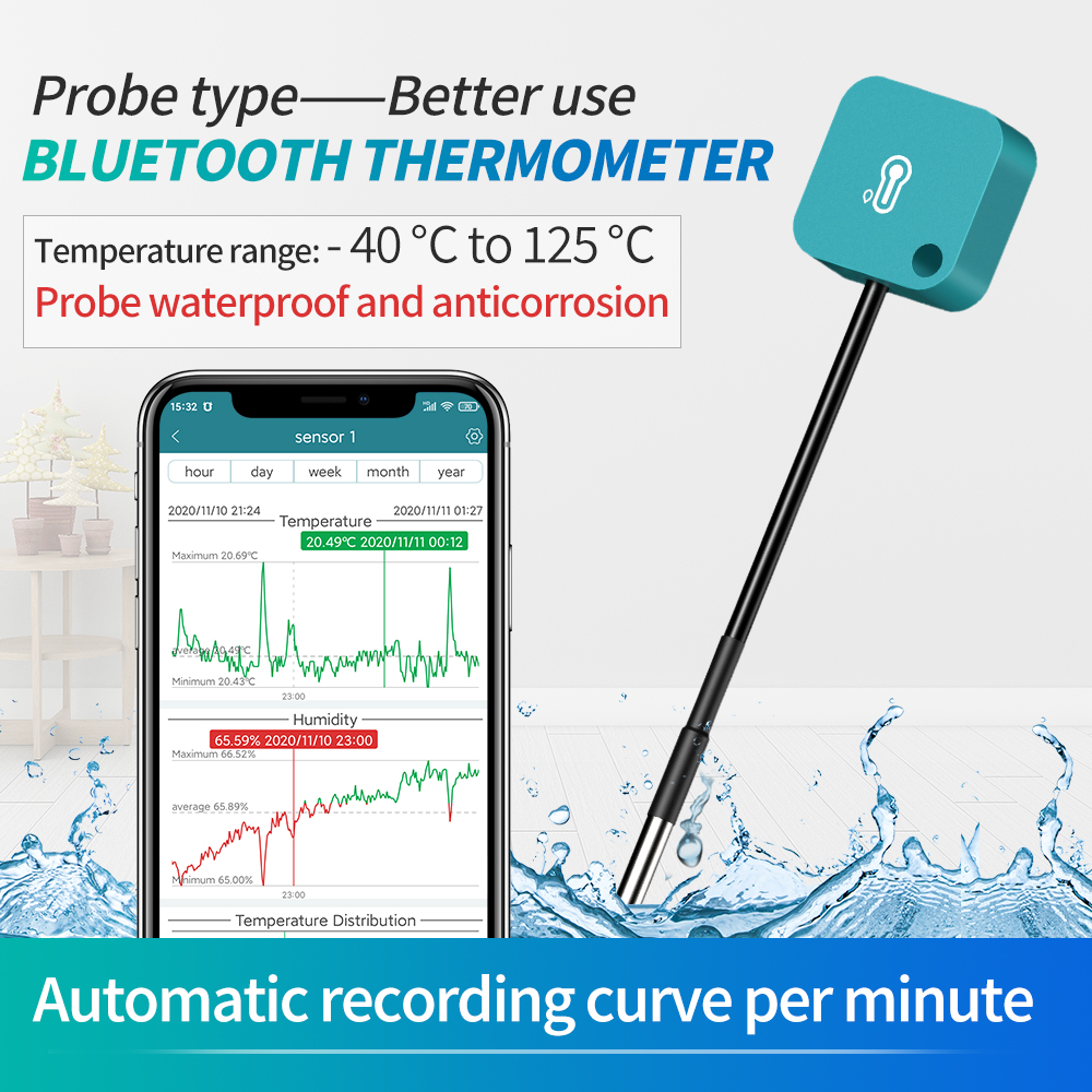 Jaalee JHT-P Sensor de temperatura/humedad/punto de rocío/VPD controlador de medidor interior higrómetro de medición inalámbrico
