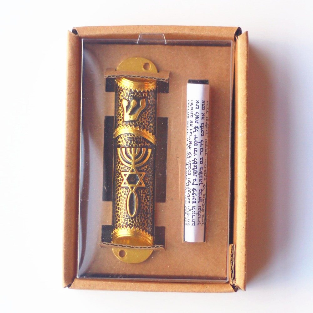 Funda Mezuzah Decoración del hogar Mezuza Con Pergamino Pergamino Torá Mezuzah