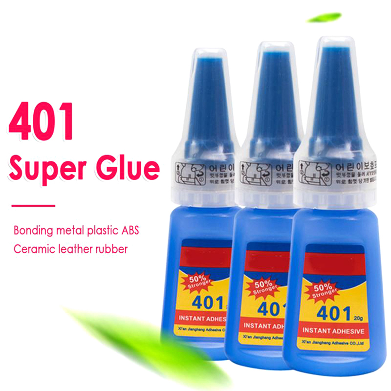 Pegamento superfuerte para PVC, plástico, cuero, cerámica, productos de madera, adhesivo instantáneo 401 multifuncional, 20g, 1 unidad